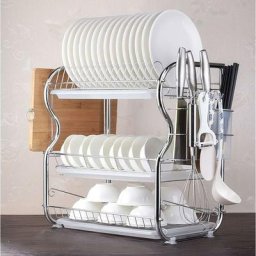 Wyctin - Hofuton Égouttoir à Vaisselle Avec Plateau Inox Save Space 3 Étages Option 1