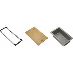 Franke - all in Set d'accessoires universel Planche à découper Bambou 32x20 + Panier égouttoir pvc