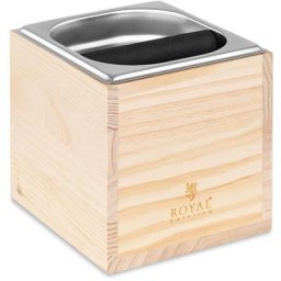 Royal Catering - Bac à Marc Récipient Barista Coffee Knock Box 2200 ml Inox Bois Noir