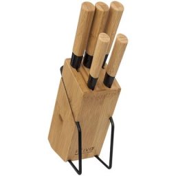 5five - Bloc 5 couteaux Black bambou - 5 five simply smart - Noir et bambou