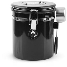 Boîte à café pour café moulu avec fenêtre transparente, suivi de date, cuillère, récipient de