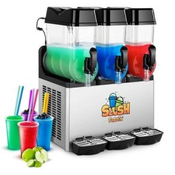 Machine à Granitas Granités Frappés 3 x 12 l Sans Bpa Jusqu'À 12 h D'Utilisation - Blanc