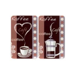 Protection plaque de cuisson, couvre plaque de cuisson en verre Café, Lot de 2, verre trempé, 30x52