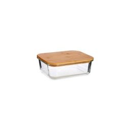 Boîte de Conservation Rectangulaire en Verre avec Couvercle Hermétique en Bambou - 1.5L