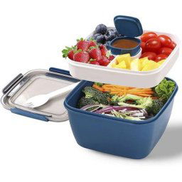 Blue) Lunch Box aveccompartiment de Subdivision,Boite Repas Adultes / Enfants,Bento Lunch Box