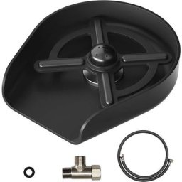 Noir mat large) Rinceur de verre pour robinet d'évier de cuisine, lave-tasses en acier inoxydable,