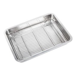 GP - Plat de cuisson Plat de cuisson rectangulaire en acier inoxydable avec support Plat de cuisson