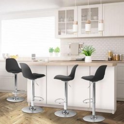 Lot de 4 tabourets de bar karl design noir - Noir