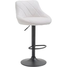 CLP - Tabouret de bar Lazio en similicuir avec pied en métal blanc Métal noir mat