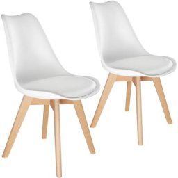 2 Chaises de Salle à Manger frédérique Style Scandinave Pieds en Bois Massif Design Moderne - lot
