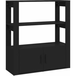 Buffet Noir 80x30x90 cm Bois d'ingénierie vidaXL - Noir