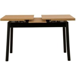 Table à manger extensible Avre Bois clair et Noir - Bois / Noir