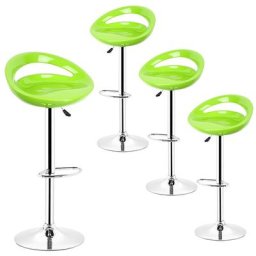 Hofuton 4 x Tabouret Haut pour Bar et Cuisine Réglable en Hauteur Pivotant avec Repose-pieds