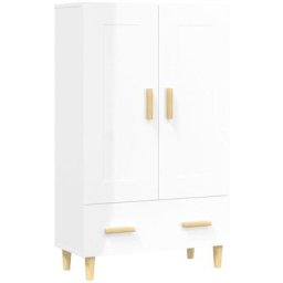 Buffet Blanc brillant 70x31x115 cm Bois d'ingénierie Vidaxl Blanc brillant