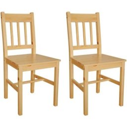 Chaises à manger lot de 2 bois de pin Vidaxl Beige