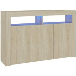 Buffet avec lumières led Chêne sonoma 115,5x30x75 cm Vidaxl Chêne sonoma