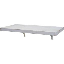 HW - Table murale C-H48, table pliante murale en bois massif - 100x50cm shabby blanc