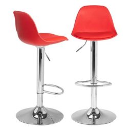 Lot de 2 tabourets de bar karl design rouge - Rouge