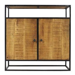 Petit buffet en métal et bois de manguier Marcel - Marron