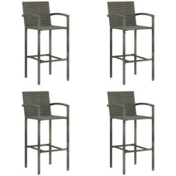 Tabourets de bar lot de 4 gris résine tressée Vidaxl Gris
