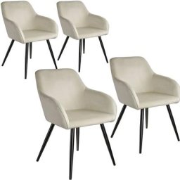 Tectake - 4 Chaises marilyn Design en Velours Style Scandinave - chaise de salle à manger, chaise