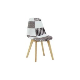 Lot de 1/2/4 Chaise de Salle à Manger Chrono Patchwork - Simple - Multicolore - Multi