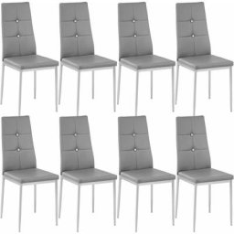 Tectake - Lot de 8 chaises avec strass - lot de 8 chaises salle a manger, chaises de cuisine,
