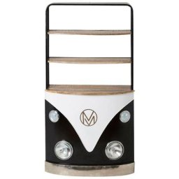 Meuble bar noir avec plateaux en bois de manguier Combi - Noir