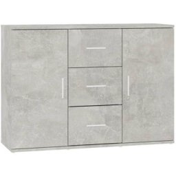 Buffet Gris béton 91x29,5x65 cm Bois d'ingénierie Vidaxl Gris béton