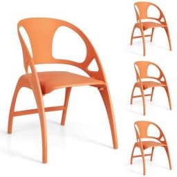 Lot de 2 Chaises de Salle à Manger Pliable en Plastique, Chaise Portable Ergonomique avec Dossier