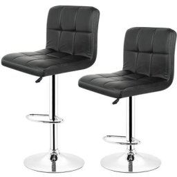 Lot de 2 Tabouret de Bar Moderne, Chaise de Cuisine Rotatif sur 360°, avec Dossier et Repose-Pieds,