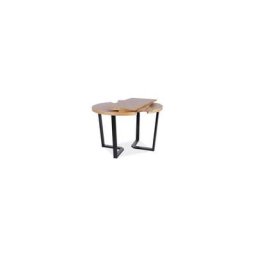 Table ronde extensible 12 places avec 3 inserts parker - Noir / Beige - h 76 x l 100 (250) x p 100