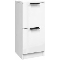 Buffet Blanc brillant 30x30x70 cm Bois d'ingénierie Vidaxl Blanc brillant
