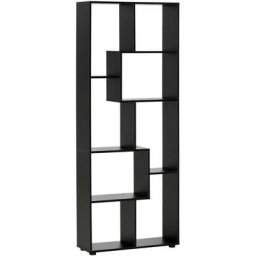 Bibliothèque étagère meuble de rangement dim. 70L x 24l x 178H cm en zigazag et 8 espaces en