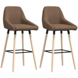 Tabourets de bar lot de 2 taupe tissu Vidaxl Taupe