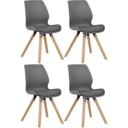 Lot de 4 chaises de salle à manger Luna gris Plastique