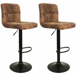 Altobuy - julio - Lot de 2 Tabourets Simili Marron Camel - Marron