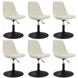Chaises pivotantes à manger lot de 6 crème velours Vidaxl Crème
