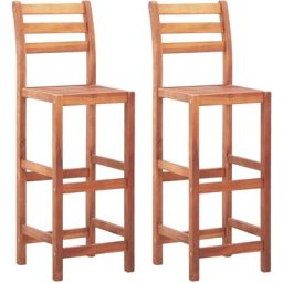 Chaises de bar lot de 2 bois d'acacia solide Vidaxl Marron