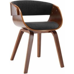 Chaise de salle à manger Gris Bois courbé et tissu Vidaxl gris et marron foncé