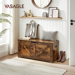 Vasagle Coffre de Rangement Intérieur, Banc à Chaussures, Pouf, Banquette, Rangement pour Jouet