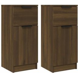 Buffets 2 pcs Chêne marron 30x30x70 cm Bois d'ingénierie Vidaxl Chêne marron