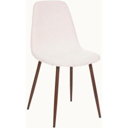 Atmosphera - Chaise imitation noyer bouclette Roka blanc créateur d'intérieur - Blanc