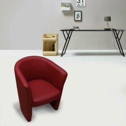 Dmora - Fauteuil avec revêtement en éco-cuir, couleur rouge, 65 x 78 x 60 cm