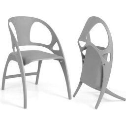 Lot de 2 Chaises de Salle à Manger Pliable Style Moderne, Chaises en Plastique Imperméable et