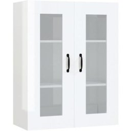 Armoire murale suspendue Blanc brillant 69,5x34x90 cm