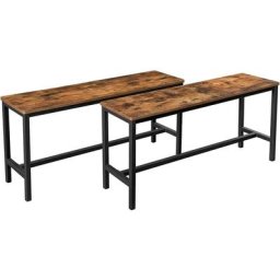 Vasagle Bancs de Salle à Manger, Lot de 2, Siège pour Cuisine, Style Industriel, 108 x 32,5 x 50