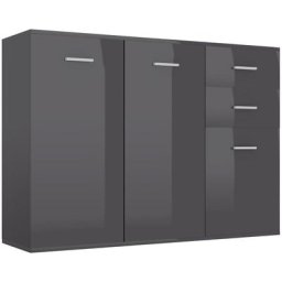 Buffet Gris brillant 105x30x75 cm Aggloméré vidaXL - gris brillant