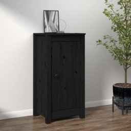 Buffet Bahut | Meuble de rangement Commode Noir 40x35x80 cm Bois massif de pin 99649 - Noir