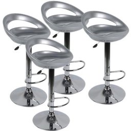 Hofuton 4 x Tabouret Haut pour Bar et Cuisine Réglable en Hauteur Pivotant avec Repose-pieds